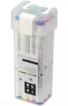 Набор двусторонних скетч-маркеров Sketch&Art, 12 цветов