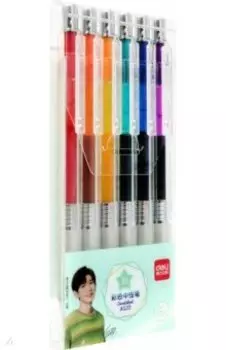 Набор гелевых автоматических ручек, 6 цветов