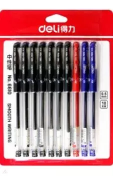 Набор гелевых ручек, разноцветных, 10 штук