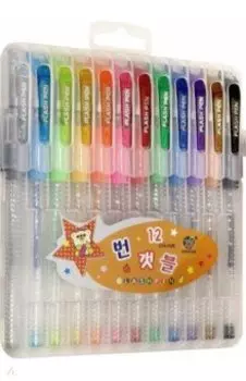 Набор гелевых ручек с блестками, 12 цветов (LT-G801-12)