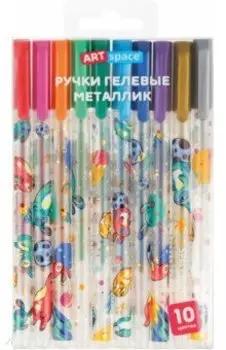 Набор гелевых ручек Space Bunny, металлик, 10 цветов