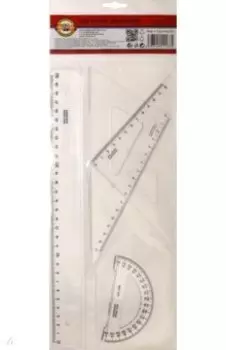 Набор геометрический средний, прозрачный пластик