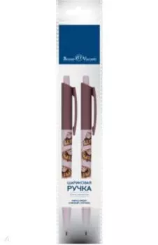 Набор из 2 шариковых ручек HappyClick Кофемания. Чизкейк, синие