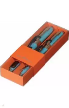 Набор из 2 шариковых ручек Monaco, 0.5 мм., небесно-голубой корпус, синие