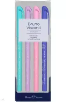 Набор из 4 ручек со стираемыми чернилами DeleteWrite. Совушки, 0.5 мм., синий