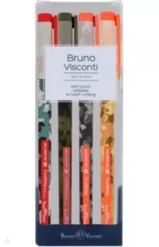 Набор из 4 шариковых ручек FunWrite. Military, 0.5 мм., синий