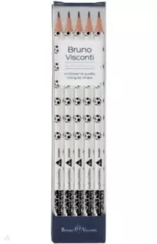 Набор из 5 чернографитных карандашей HappyGraphix. Футбольные мячи, НВ