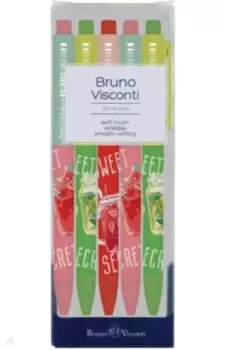 Набор из 5 шариковых автоматических ручек FunClick. My refresh, синие