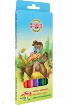 Набор карандашей 12 цветов Птицы
