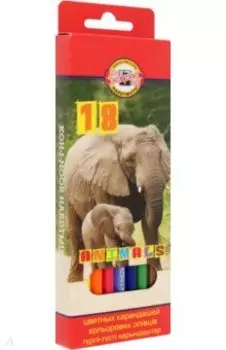 Набор карандашей 18 цветов Животные