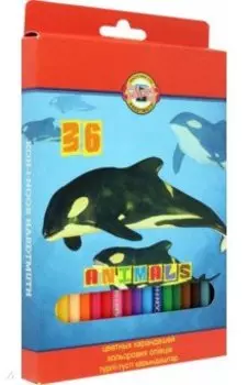 Набор карандашей 36 цветов Животные