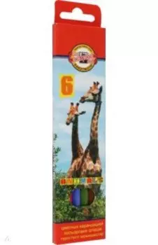 Набор карандашей 6 цветов Животные