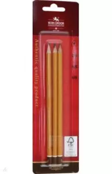 Набор карандашей чернографитных, 3 штуки, 2B-6B