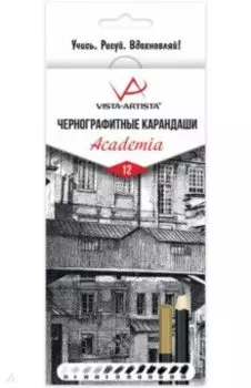 Набор карандашей чернографитных Academia, 12 штук