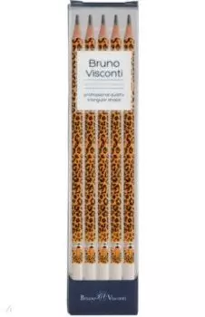 Набор карандашей чернографитовых ArtGraphix. Fun. Леопард, НВ, 5 штук