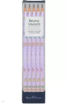 Набор карандашей чернографитовых ArtGraphix. Zefir. My Sweet. Зефирки, НВ, 5 штук