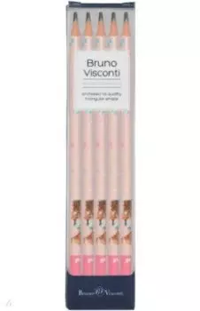 Набор карандашей чернографитовых ArtGraphix. Zefir. Олененок на пеньке, НВ, 5 штук