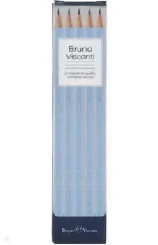 Набор карандашей чернографитовых Graphix. Zefir. Нежно-голубой, НВ, 5 штук