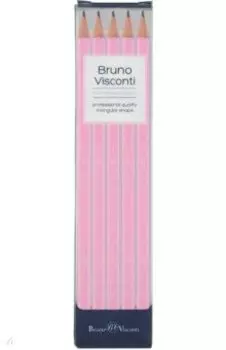 Набор карандашей чернографитовых Graphix. Zefir. Нежно-розовый, НВ, 5 штук