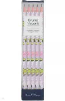 Набор карандашей чернографитовых HappyGraphix. Авокадо. Селфи, НВ, 5 штук