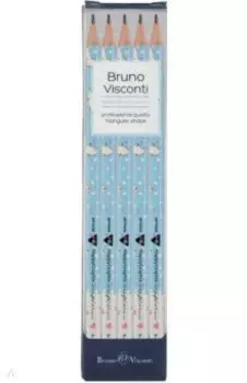 Набор карандашей чернографитовых HappyGraphix. Бельки, НВ, 5 штук