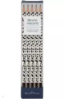 Набор карандашей чернографитовых HappyGraphix. Кошки-сердечки, НВ, 5 штук