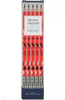 Набор карандашей чернографитовых HappyGraphix. Романтическое путешествие. Лондон, НВ, 5 штук