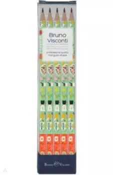 Набор карандашей чернографитовых HappyGraphix. Веган. Тыква, НВ, 5 штук