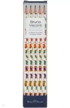 Набор карандашей чернографитовых HappyGraphix. Яркие совы, НВ, 5 штук