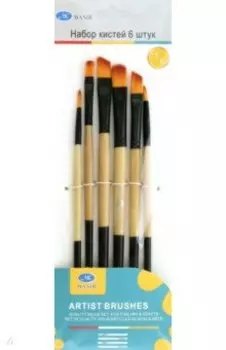 Набор кистей, 6 штук, синтетика