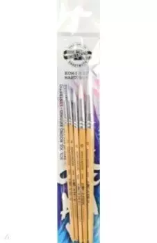 Набор кистей круглых из синтетического волокна №2, №4, №6, №10, №12, 5 штук