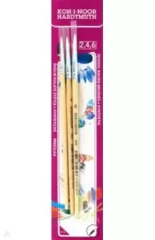 Набор кистей круглых из синтетического волокна №2, №4, №6, 3 штуки