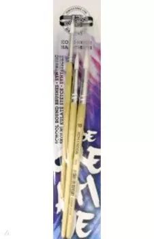 Набор кистей круглых из синтетического волокна №6, №8, №10, 3 штуки