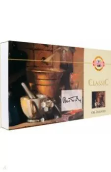 Набор красок масляных художественных Classic в тюбиках, 9 цветов + белила, с принадлежностями