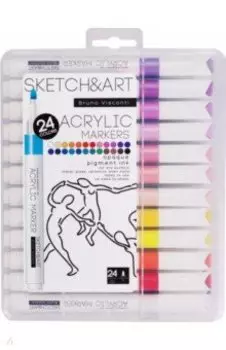 Набор маркеров акриловых Sketch&Art, 24 цвета