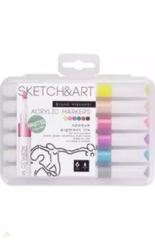 Набор маркеров акриловых Sketch&Art. Пастельные цвета, 6 цветов