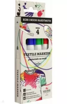 Набор маркеров для ткани, 4 цвета