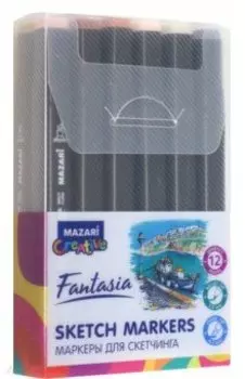 Набор маркеров двусторонних Skin+Wood, 12 цветов