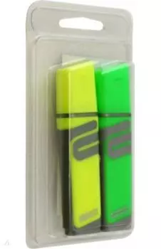 Набор маркеров-текстовыделителей 2226, 2 штуки, желтый, зеленый