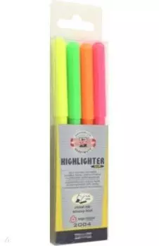 Набор маркеров-текстовыделителей, 4 цвета, скошенных 1-4 мм