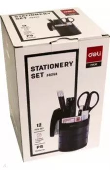 Набор настольный, 12 предметов, черный