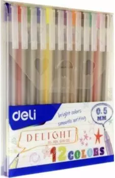 Набор ручек гелевых Delight, 12 цветов