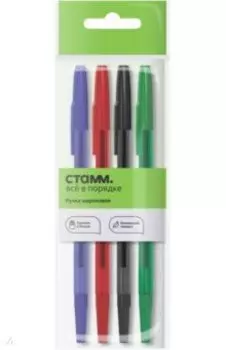 Набор ручек шариковых Стамм, 4 шт