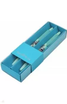 Набор шариковых автоматических ручек HappyClick. Кофемания. Шоколадный коктейль, синие, 2 штуки