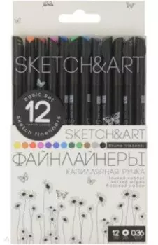 Набор скетч-линеров Black Edition, 12 цветов