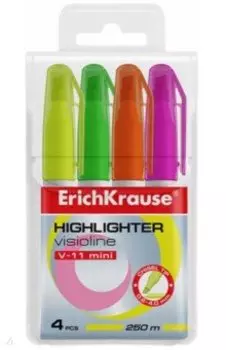 Набор текстмаркеров Visioline Mini, 4 шт.