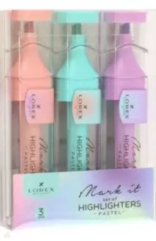 Набор текстовых маркеров, пастель, 3 штуки