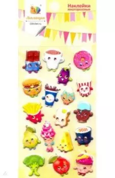 Набор зефирных наклеек "Еда с глазами"
