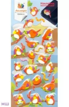 Набор зефирных наклеек "Птицы 1"