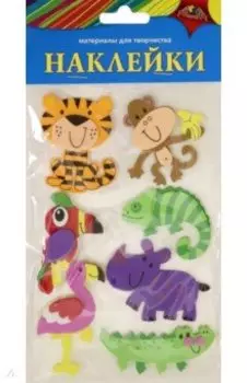 Наклейки из ЭВА Веселые зверята, в ассортименте